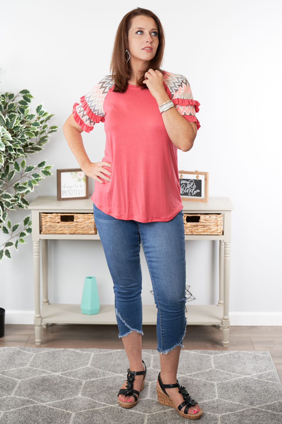 A Little Sass Capri Jeans Wearing