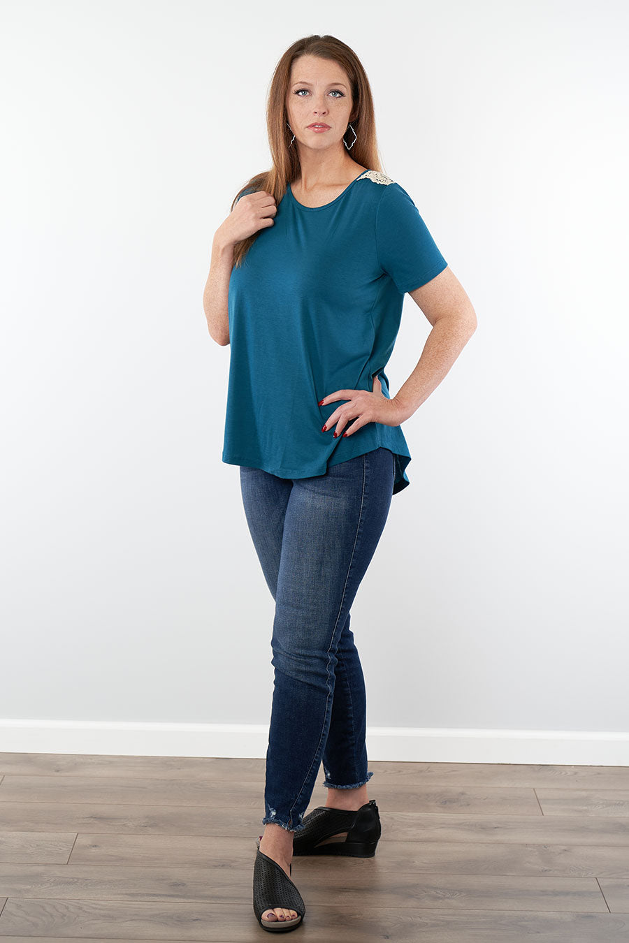All Laced Up Short Sleeve Top Front/Back