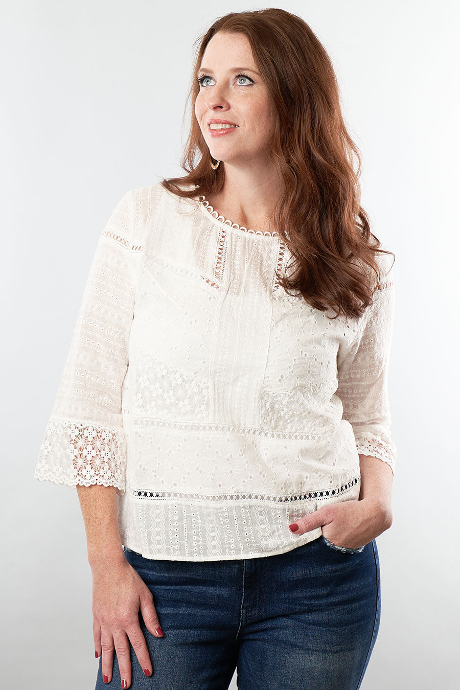 Head In The Clouds Lace Top Front