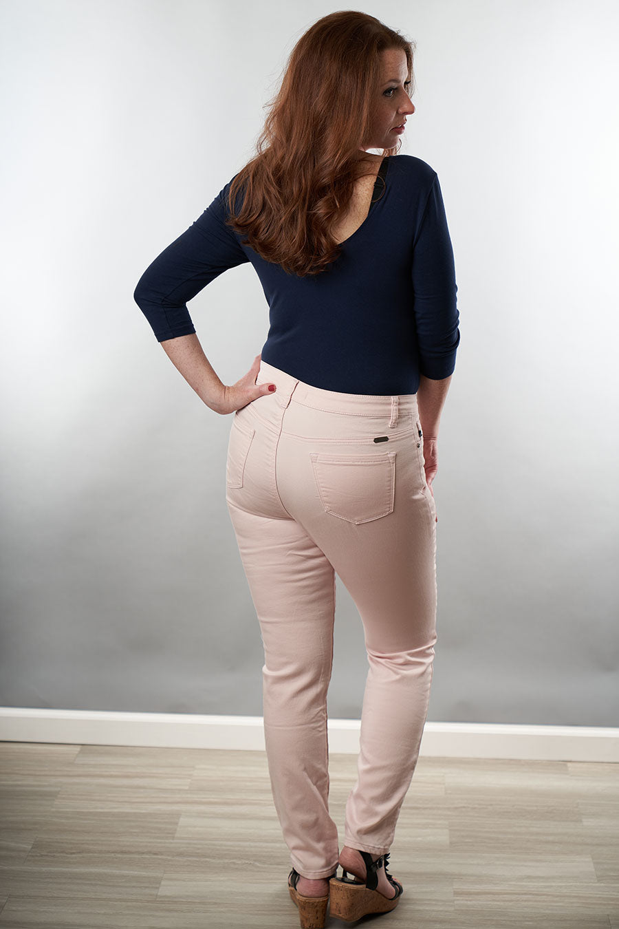 Kan Can Light Pink High Rise Skinny Jeans Back