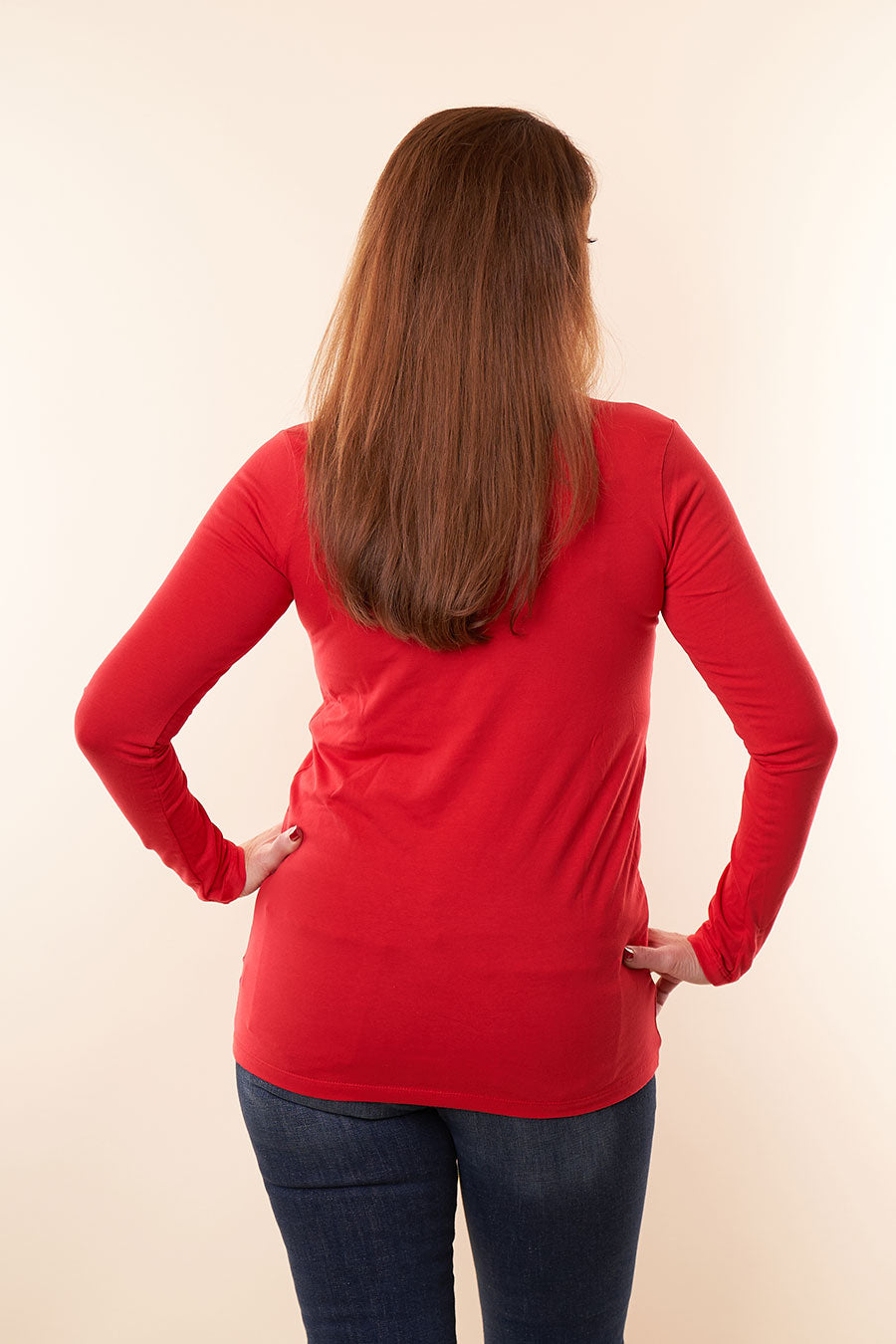 Merry And Bright Long Sleeve Top Red Back