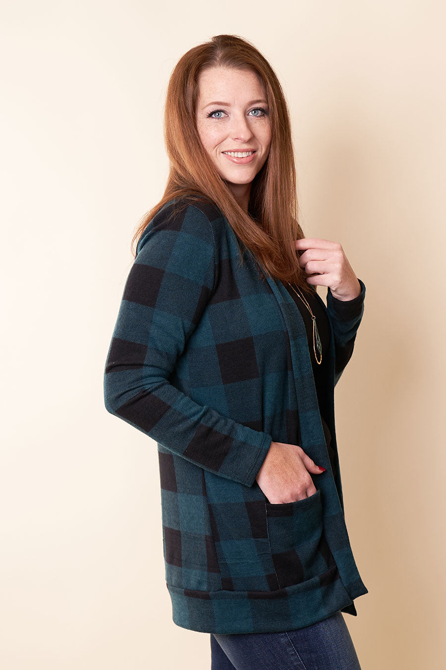 Plaid About You Cardigan Side