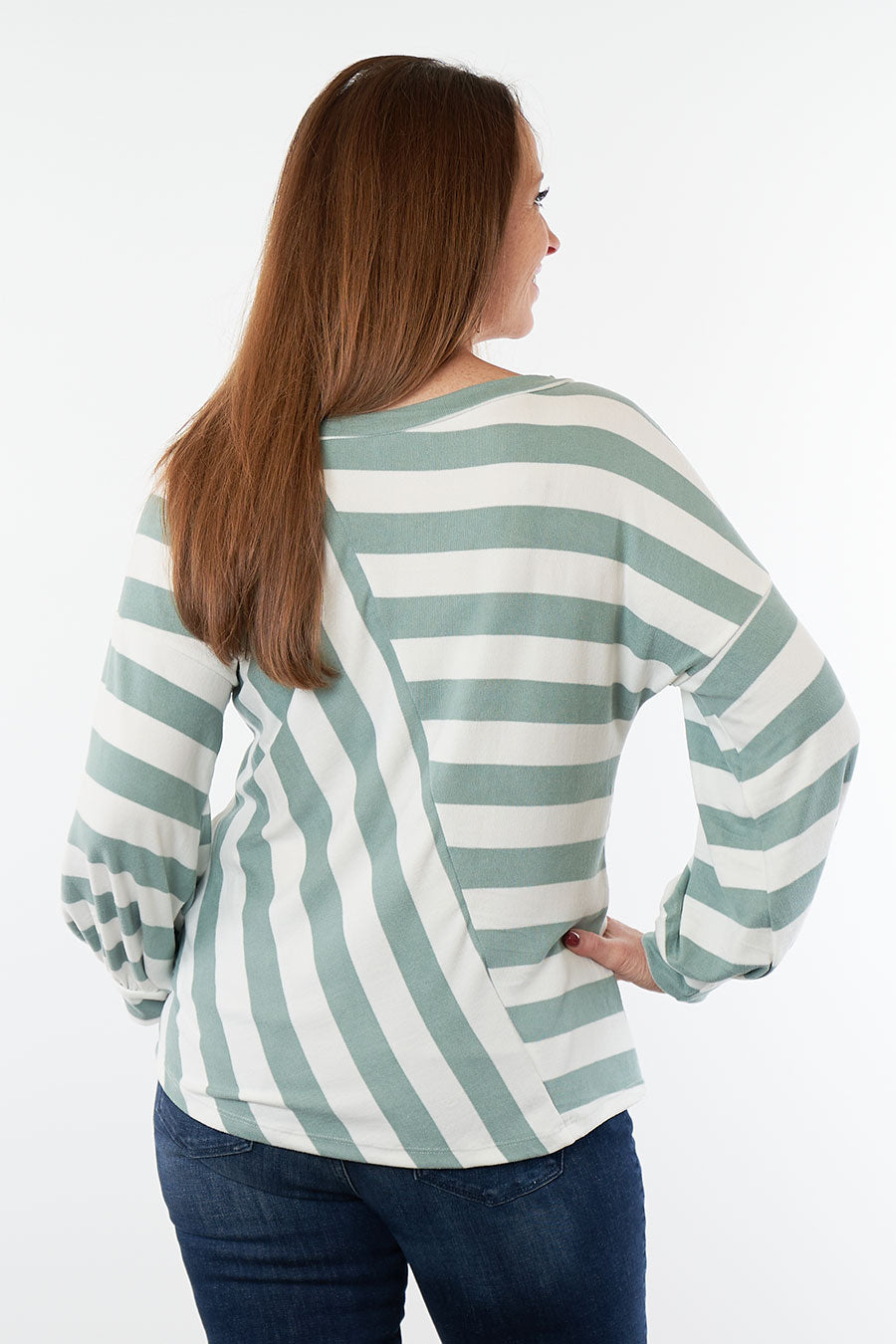 Striped Perfection Long Sleeve Top  Back