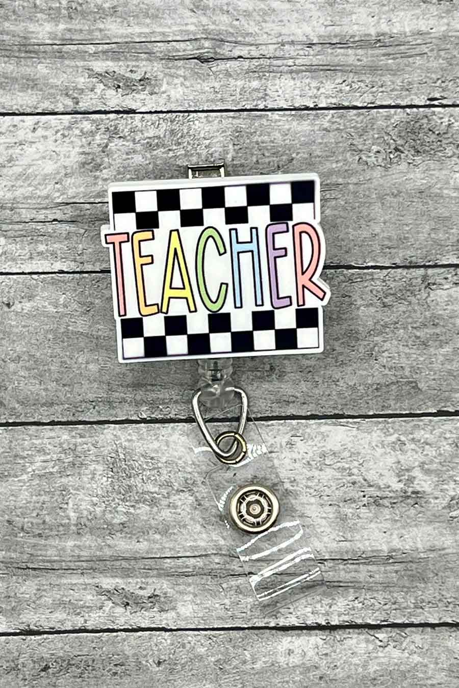 Retro Vibes Teacher Badge Reel