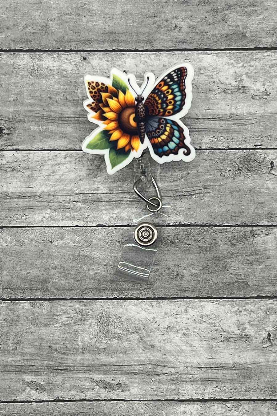 Sunflower Butterfly Badge Reel