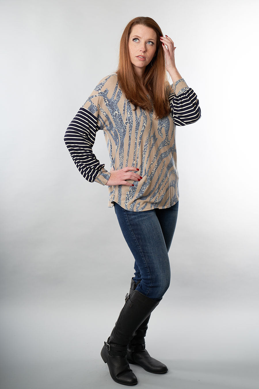 All In Tunic Long Sleeve Top Front