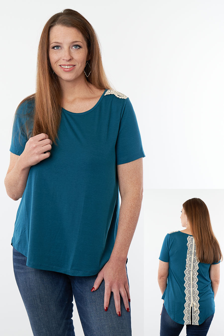 All Laced Up Short Sleeve Top Front/Back