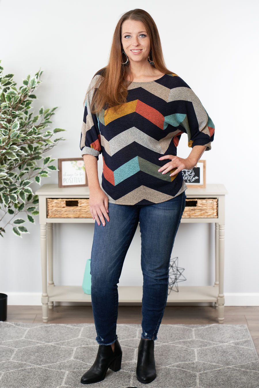 Crushing It Chevron Tunic Front