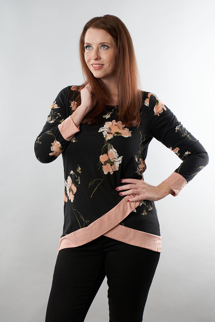 Don't Hold Back Long Sleeve Floral Top Front