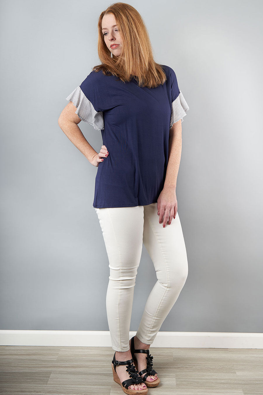 Easy Going Striped Sleeve Tunic Profile