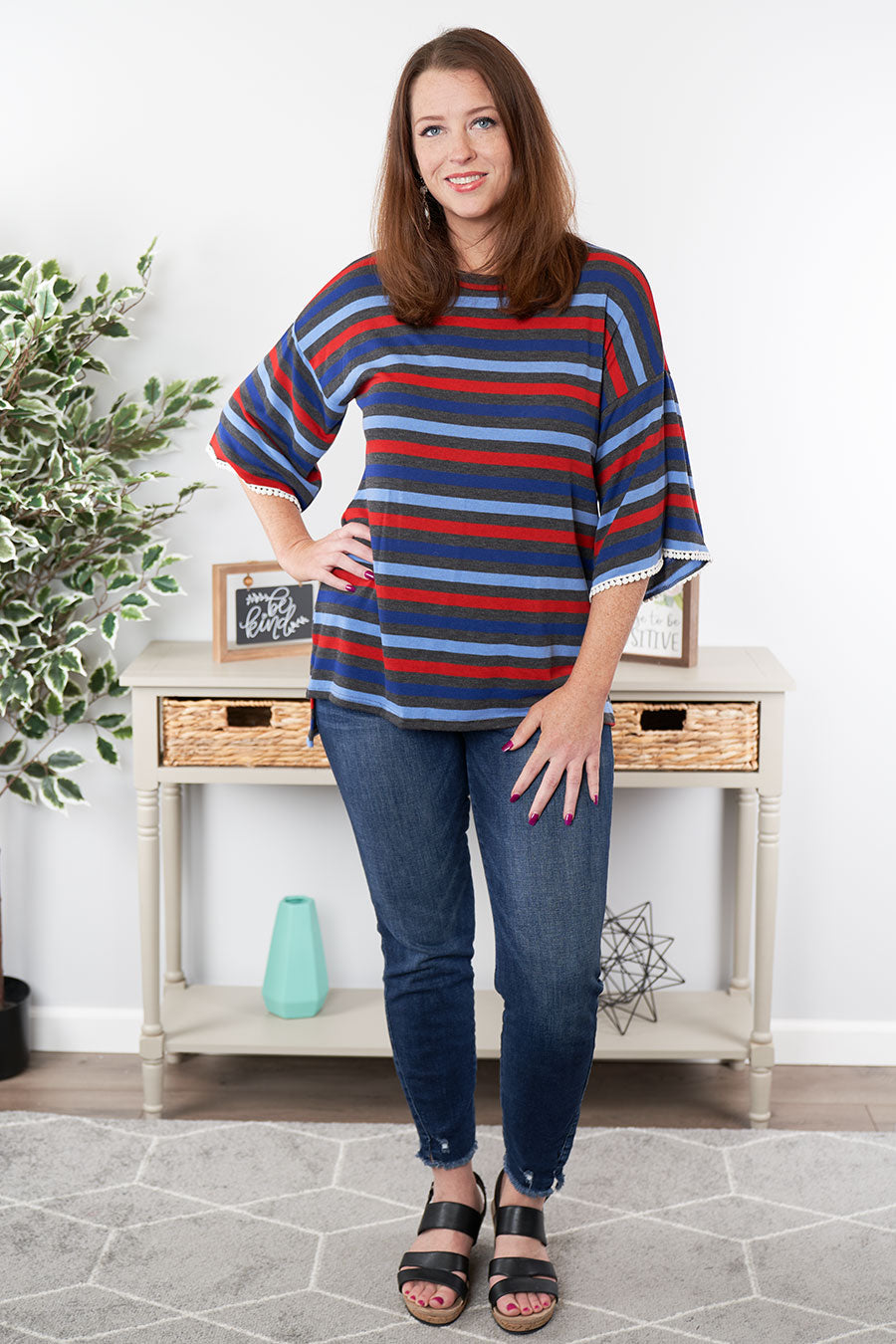 Keep Smiling Long Sleeve Top Front