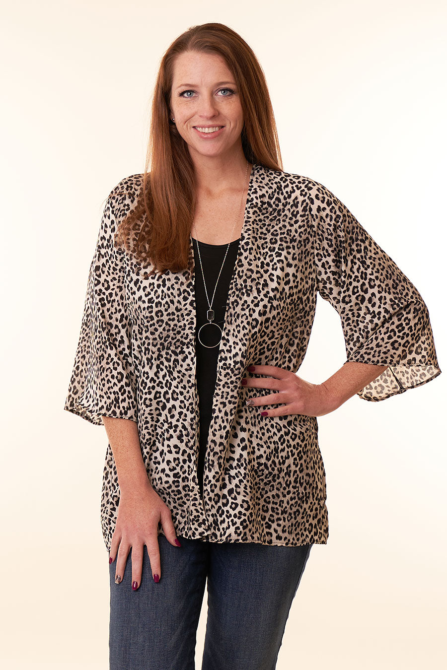 On The Wild Side - Animal Print Kimono Front