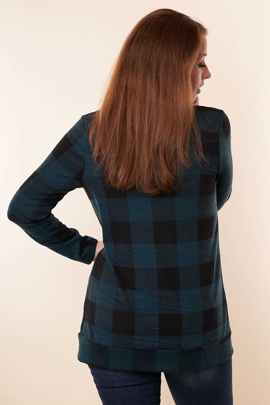 Plaid About You Cardigan Back