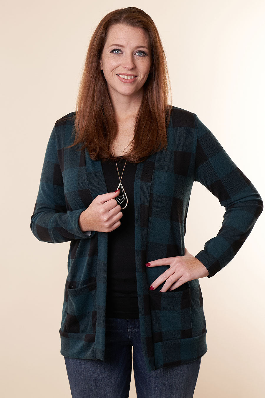 Plaid About You Cardigan Front