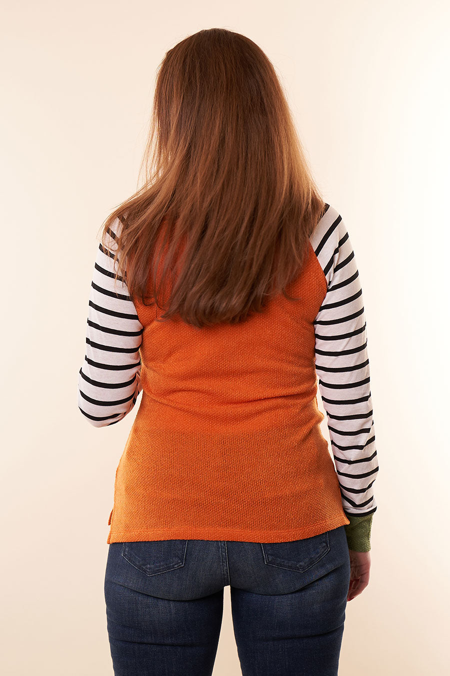 Ready For Fall Striped Long Sleeve Top Back