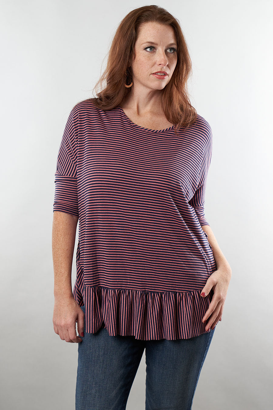 Straight &amp; Narrow Striped Top Front