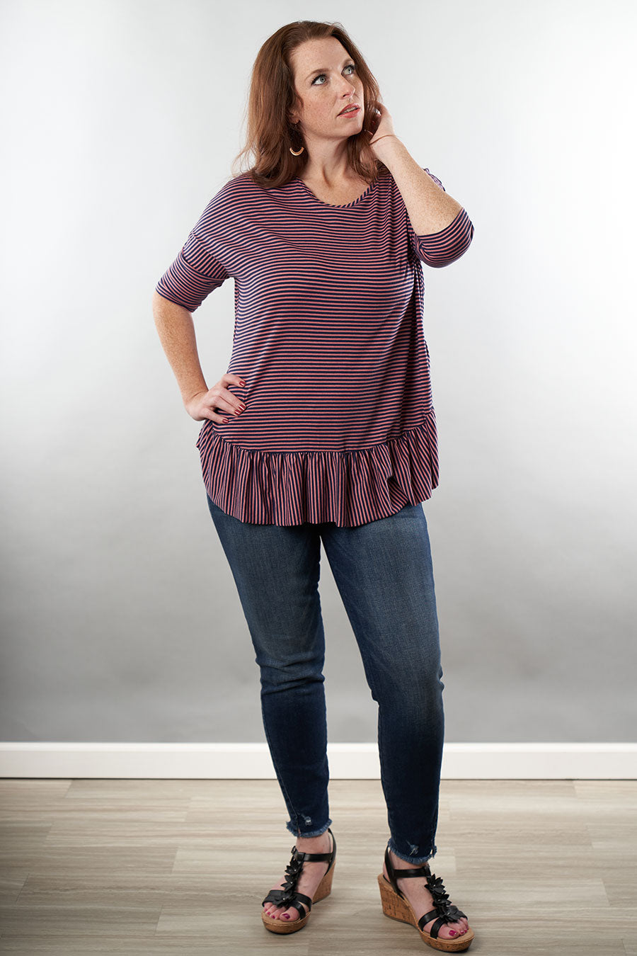 Straight & Narrow Striped Top Front
