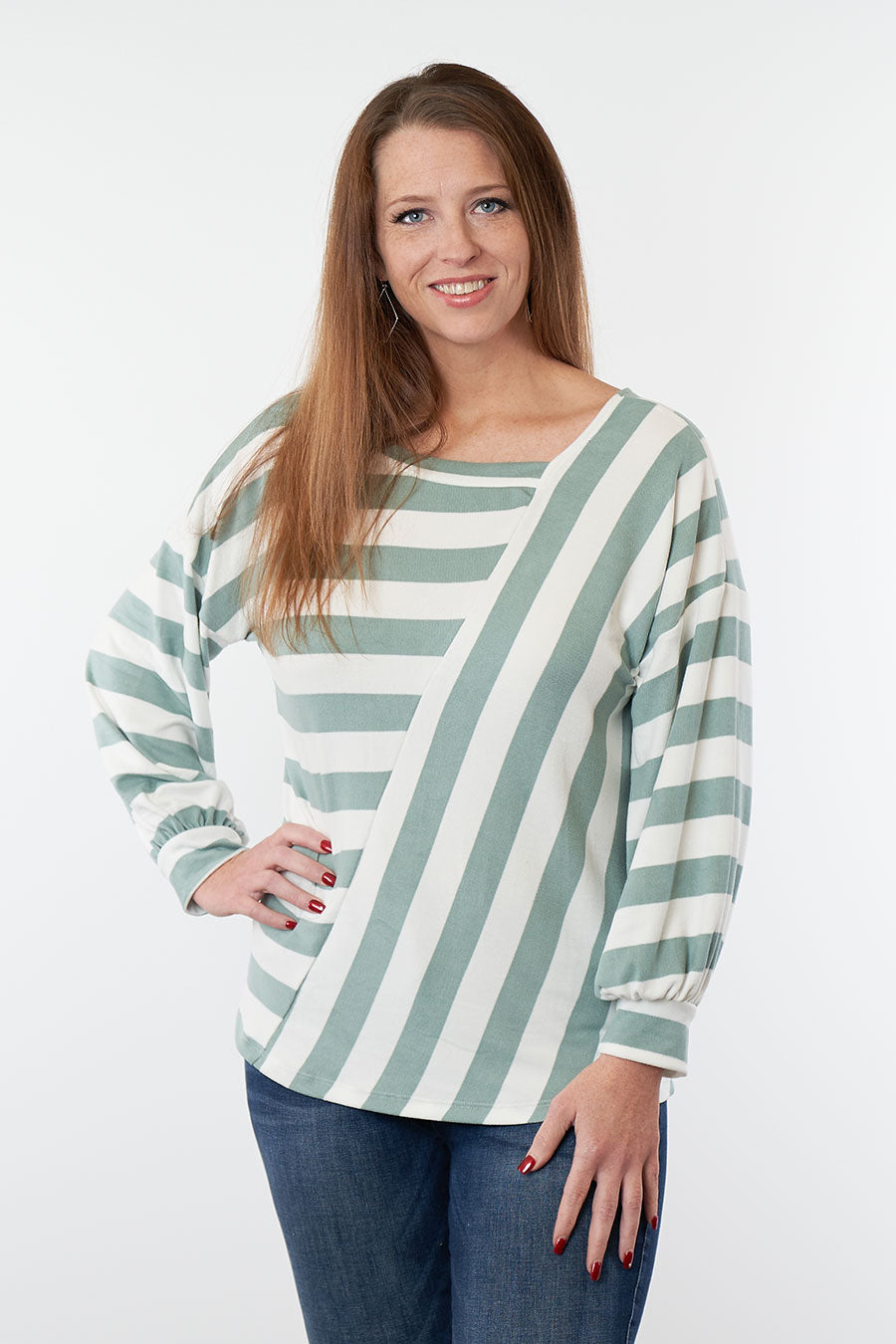 Striped Perfection Long Sleeve Top Front