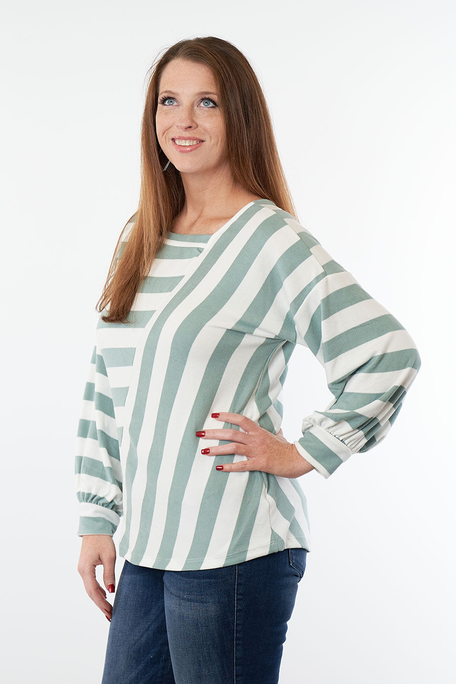 Striped Perfection Long Sleeve Top Side