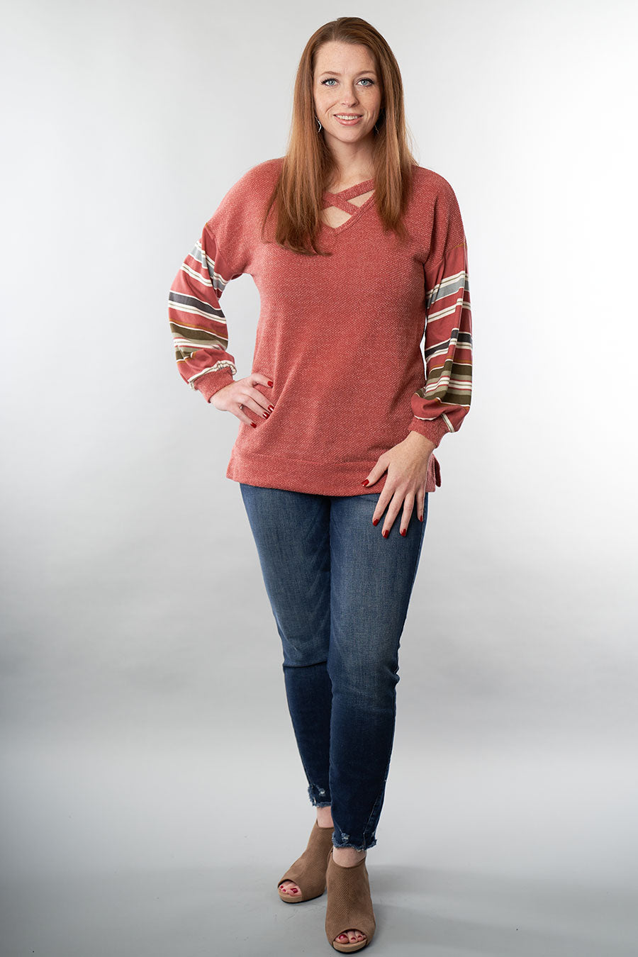 Tell Me About It Long Sleeve Top Front